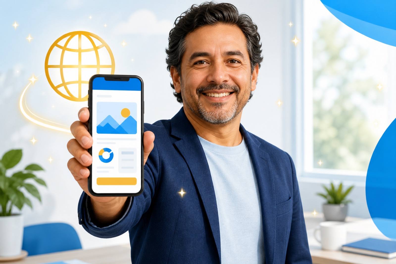 Persona mostrando el avance de la aplicación que está construyendo