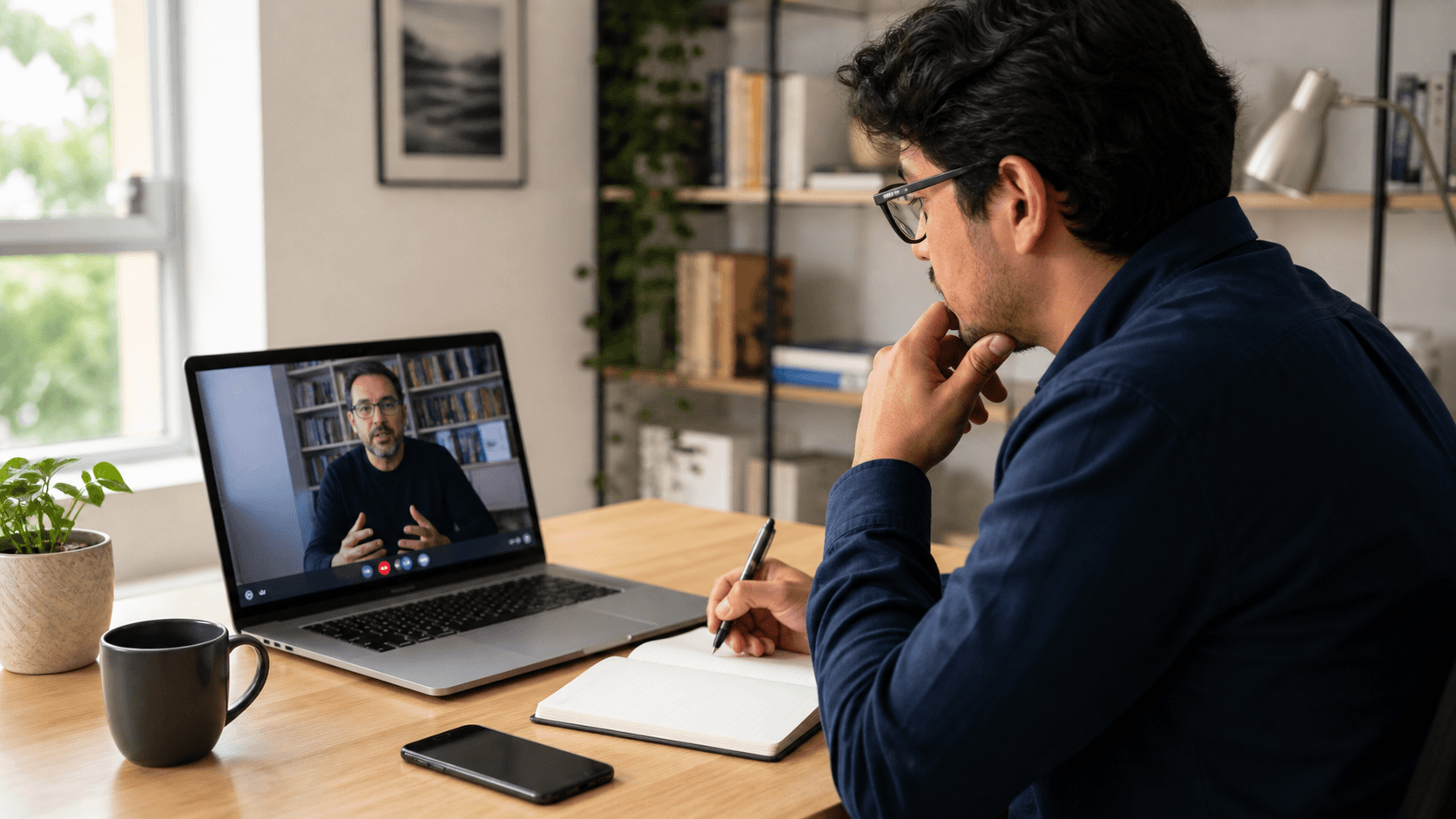 Profesional tech en una sesión online 1:1 para ordenar su carrera y próximos pasos.