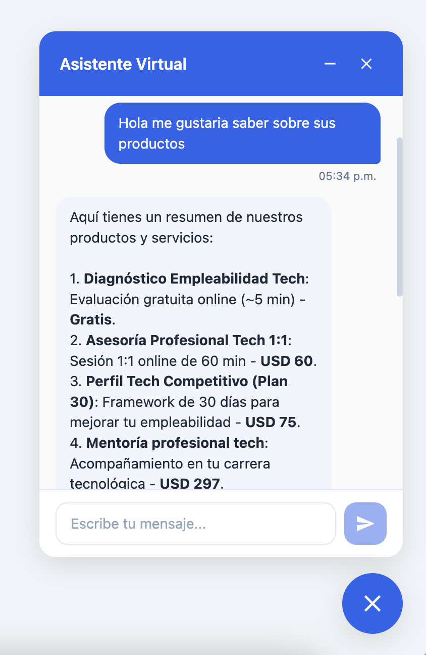Captura de Asistente IA con RAG