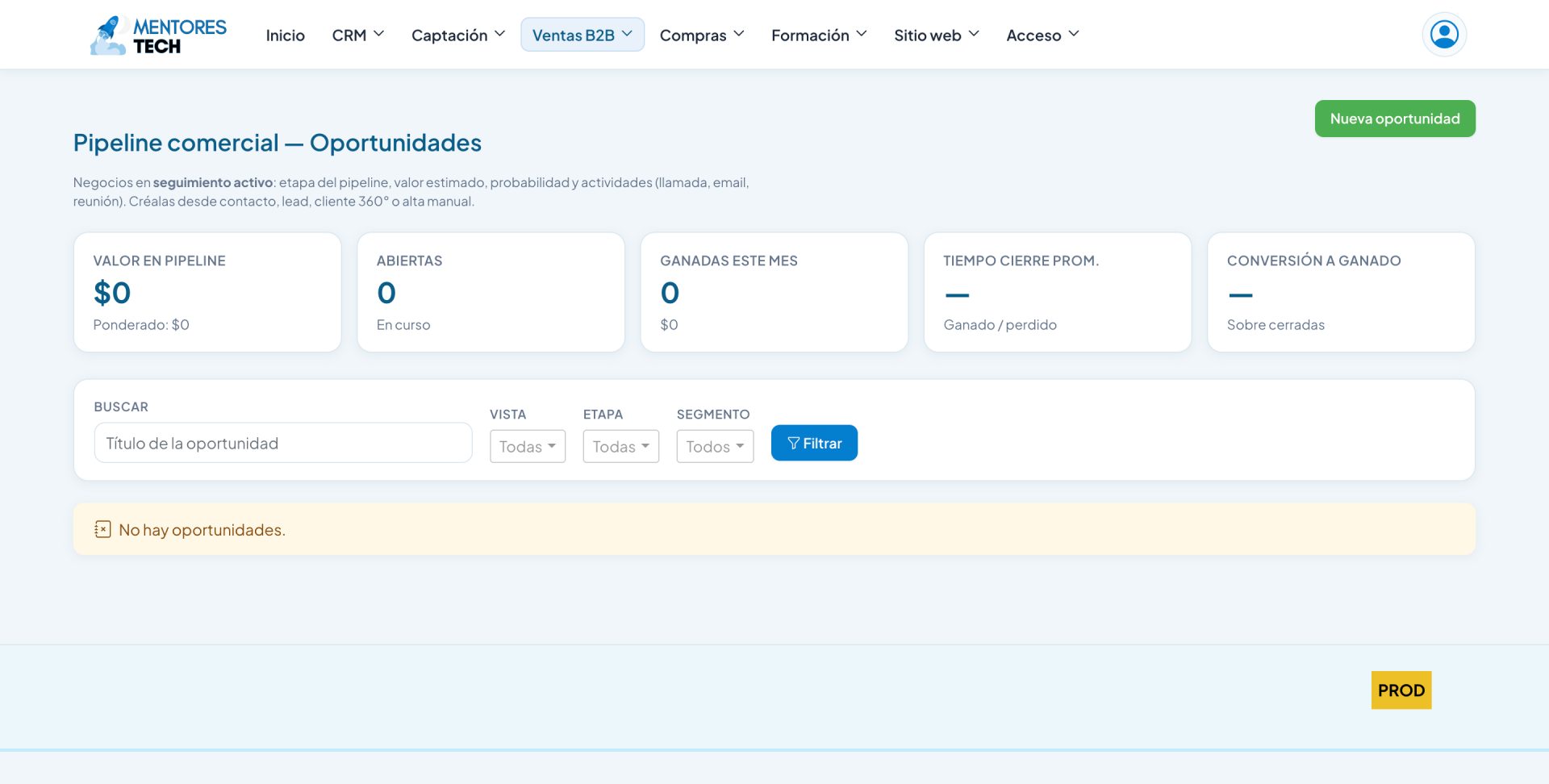 Internal CRMs screenshot
